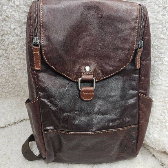 Jack Georges Voyager Brown Leather‎ Convertible Backpack - Picture 1 of 9
